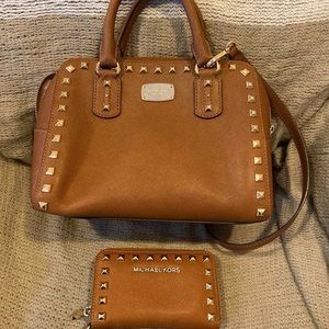 Michael kors studded crossbody and wallet